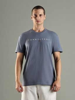 Tommy Hilfiger - Embroidered Logo Regular Fit Cotton Grey T-Shirt