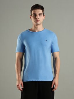 Tommy Hilfiger - Solid Slim Fit Cotton Blue T-Shirt