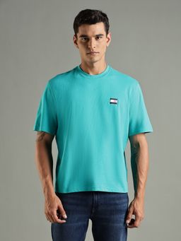 Tommy Hilfiger - Solid Relaxed Fit Cotton Aqua T-Shirt