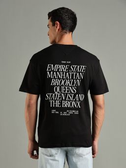 Tommy Hilfiger - Typography Printed Relaxed Fit Cotton Black T-Shirt