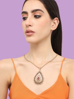 Sohi - Gold Plated Designer Stone Party Necklace for Women