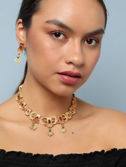 Sohi - Gold Stones Jewellery Set