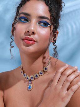 Sohi - Silver Plated Designer Stone Casual Necklace for Women