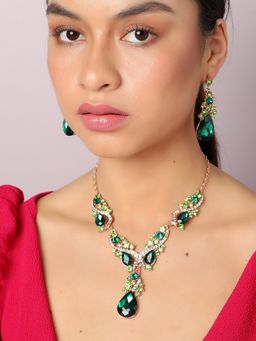 Sohi - Green Stones Jewellery Set