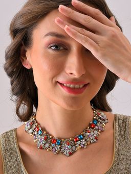 Sohi - Gold Plated Designer Stone Necklace
