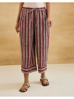 Fabindia - Multi-Colour Striped Comfort Fit Culottes