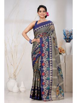 DipDiya - Mili Pure Cotton Grey Tant Saree Without Blouse