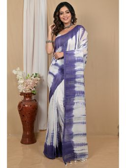 DipDiya - Achmol Pure Cotton Lavender Badhni Dye Saree with Unstitched Blouse