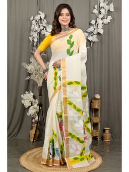 DipDiya - Multi-Colour Pure Cotton Woven Saree with Unstitched Blouse