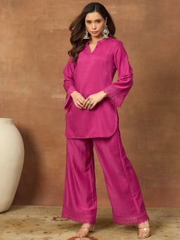 INDDUS - Pink Thread Embroidered Co-Ord Set
