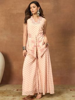 INDDUS - Cream Floral Printed Co-Ord Set