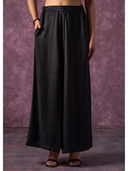 Juniper - Solid Black Flared Palazzo
