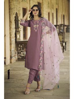 VredeVogel - Mauve Kurta with Pant and Dupatta