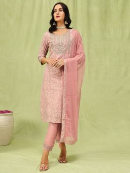 VredeVogel - Peach Cotton Blend Kurta with Pant and Dupatta