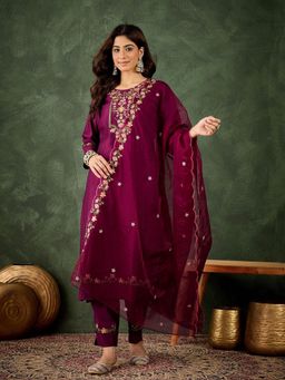 VredeVogel - Purple Kurta with Pant and Dupatta