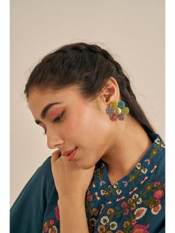 PEARLS INDIA - Multi-Color Flower Drop Earrings