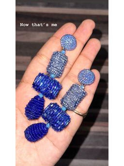 PEARLS INDIA - Electric Blue Shape Dangler Earrings