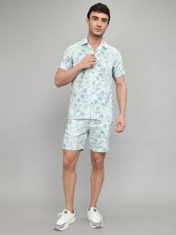 Monte Carlo - Men Regular Fit Printed Half Sleeve Round Neck Co-Ord Set