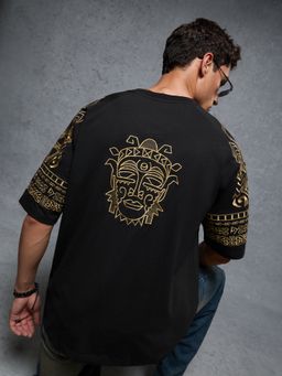 The Souled Store - Golden Mask Men Super Oversized T-Shirt