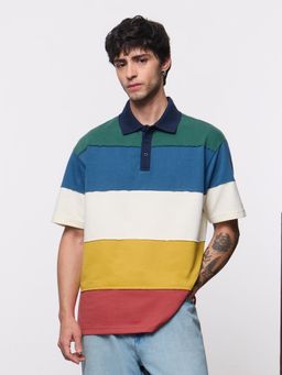 The Souled Store - Oversized Rainbow Men Oversized Polo T-Shirt