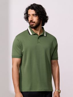 The Souled Store - Premium Polo: Olive Men Polo T-Shirt