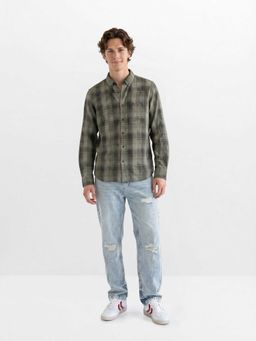 The Bear House - Men Casual Shirt Olive