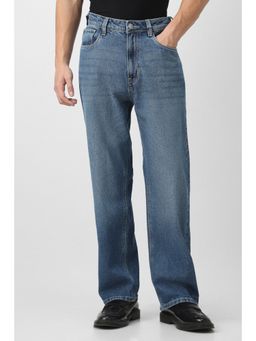 Peter England - Men Blue Mid Wash Jeans