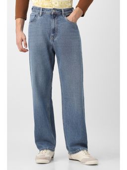 Peter England - Men Blue Mid Wash Jeans