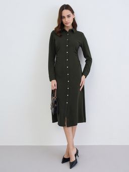 Styli - Women Black Solid Midi Dress