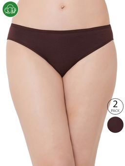 Inner Sense - Organic Cotton Antimicrobial Bikini - Brown (Pack of 2)