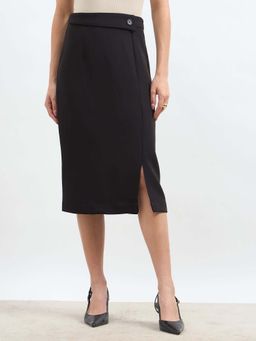 SALT Attire - Black Solid Regular Skirt