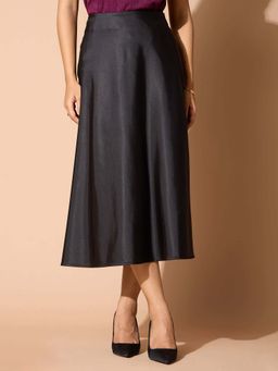 SALT Attire - Black Solid Regular Skirt