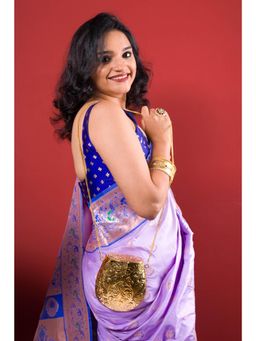 Tash Bags - Vintage Brass Ethnic Minaudiere Bucket Bag With Detachable Strap