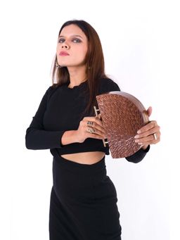 Tash Bags - The Hand Carved Semicircle Sheesham Wood Handbag