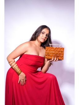 Tash Bags - Hand Carved Geometric Rectangular Handle Handbag