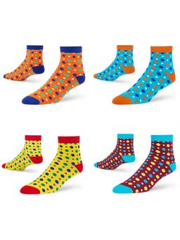 Dynamocks - Men and Women Ankle Length Socks - Free Size - Pack of 4 Pairs
