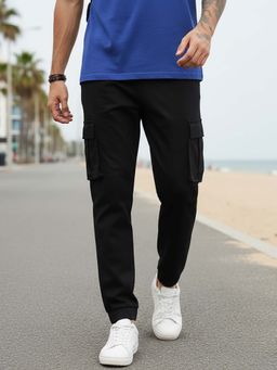 Bewakoof - Men's Black Over Dyed Cargo Jogger Pants