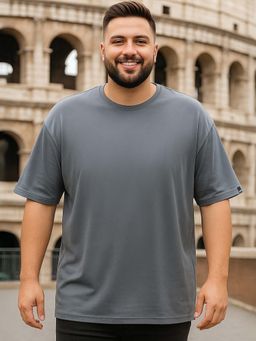 Bewakoof - Men's Grey Oversized Plus Size T-shirt