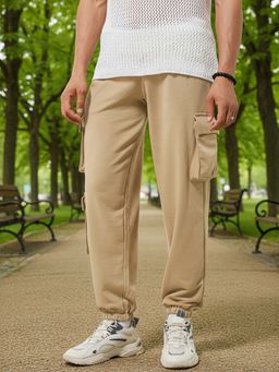 Bewakoof - Men's Brown Super Loose Fit Cargo Joggers