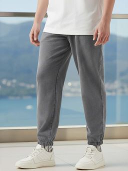 Bewakoof - Air 1.0 Men's Charcoal Grey Oversized Acid Wash Joggers