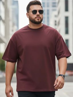 Bewakoof - Heavy Duty 1.0 Men's Brown Oversized Plus Size T-shirt