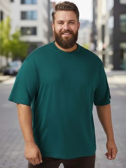 Bewakoof - Men's Dark Sea Green Oversized Plus Size T-shirt