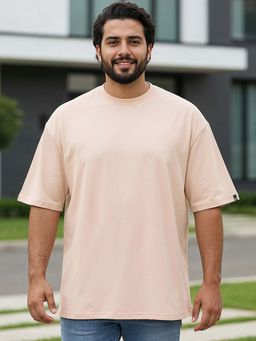 Bewakoof - Heavy Duty 1.0 Men's Beige Oversized Plus Size T-shirt