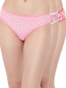 Clovia - Cotton Spandex Low waist Outer Elastic Bikini Panty (Pack of 3)