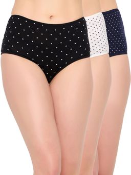 Clovia - Cotton Spandex High waist Outer Elastic Hipster Panty (Pack of 3)