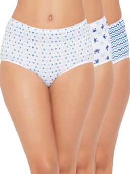 Clovia - Cotton Spandex High waist Outer Elastic Hipster Panty (Pack of 3)