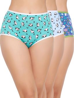 Clovia - Cotton Spandex High waist Outer Elastic Hipster Panty (Pack of 3)