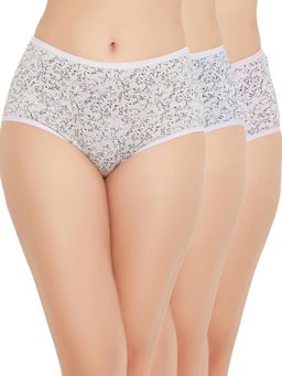 Clovia - Cotton Spandex High waist Outer Elastic Hipster Panty (Pack of 3)