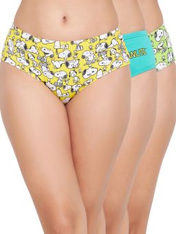 Clovia - Cotton Spandex Medium waist Inner Elastic Hipster Panty (Pack of 3)