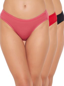 Clovia - Modal Low waist Outer Elastic Bikini Panty (Pack of 3)